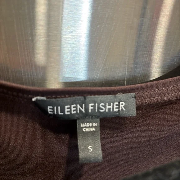 EILEEN FISHER SIGNATURE STRETCH SILK JERSEY TUNIC 
new without tags Choco Brown - Picture 2 of 4